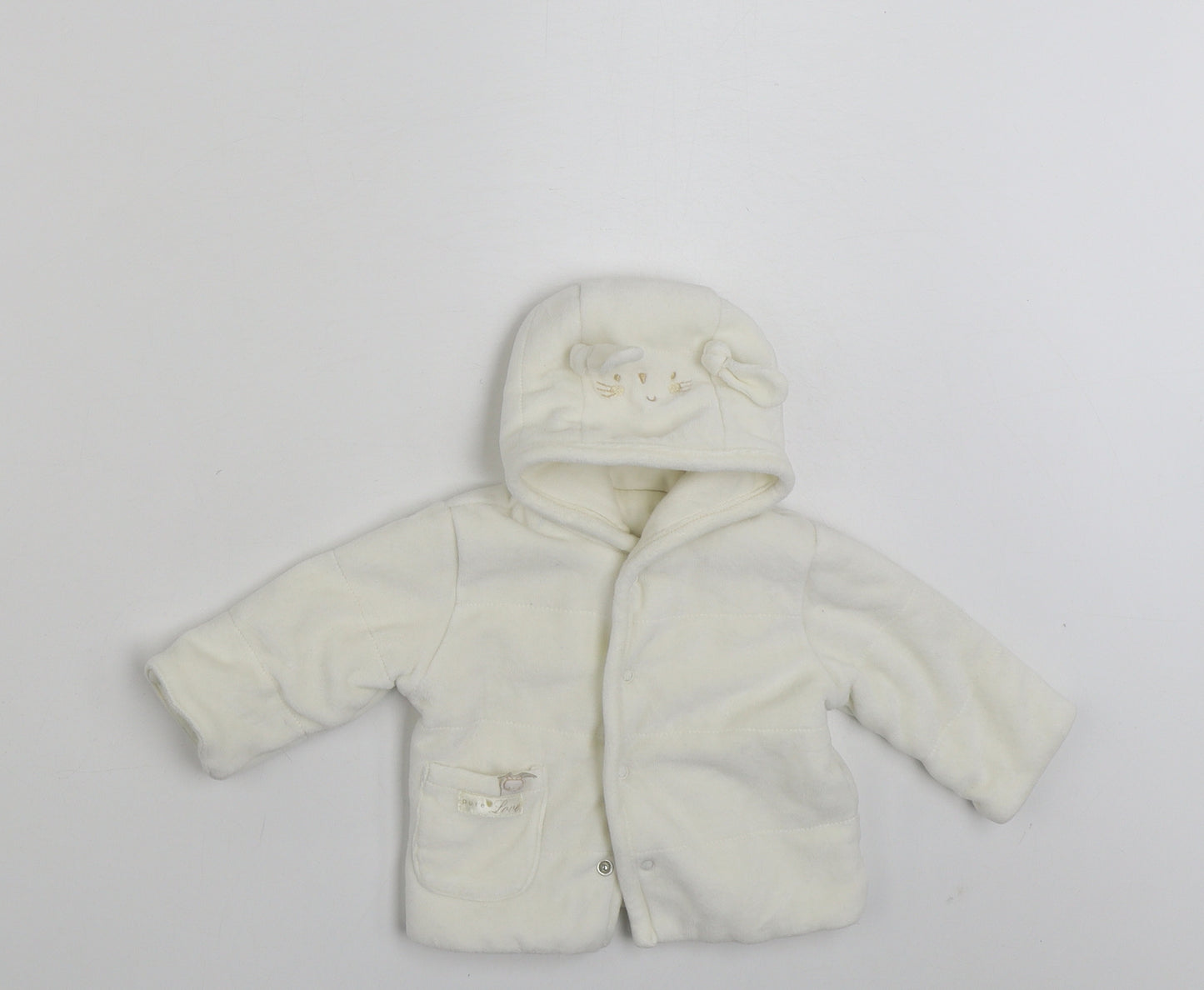 Natures Purest Baby White   Jacket  Size 0-3 Months   Snap - Pure Love