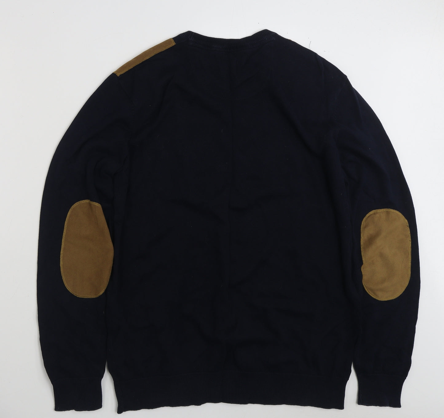 Cedar Wood State Mens Blue Crew Neck  Cotton Pullover Jumper Size 2XL