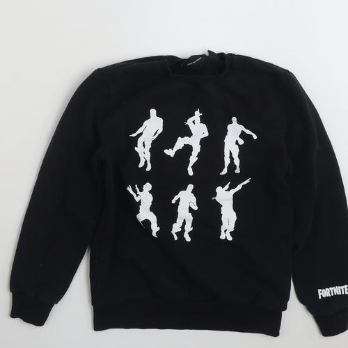 Primark Girls Black  Polyester Pullover Sweatshirt Size M  Pullover - Fortnite