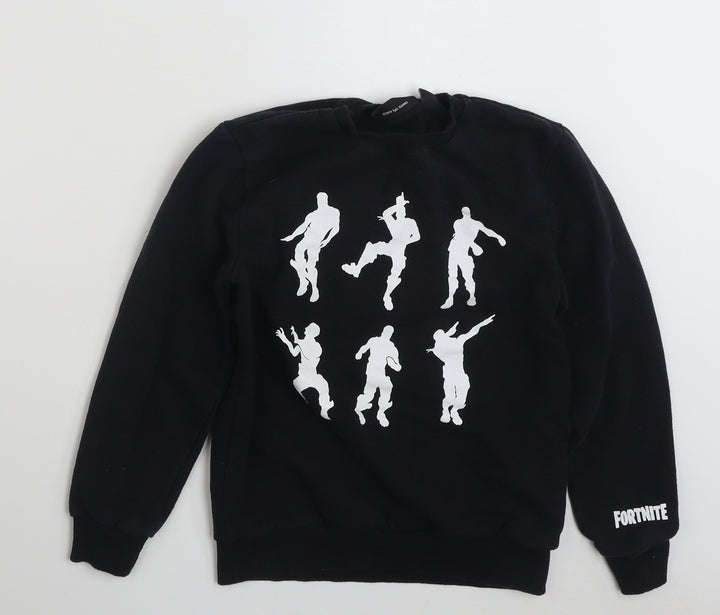 Primark Girls Black  Polyester Pullover Sweatshirt Size M  Pullover - Fortnite