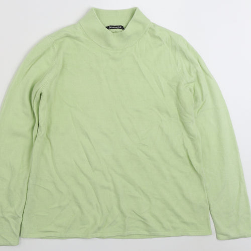 Bonmarché Womens Green High Neck  Acrylic Pullover Jumper Size M