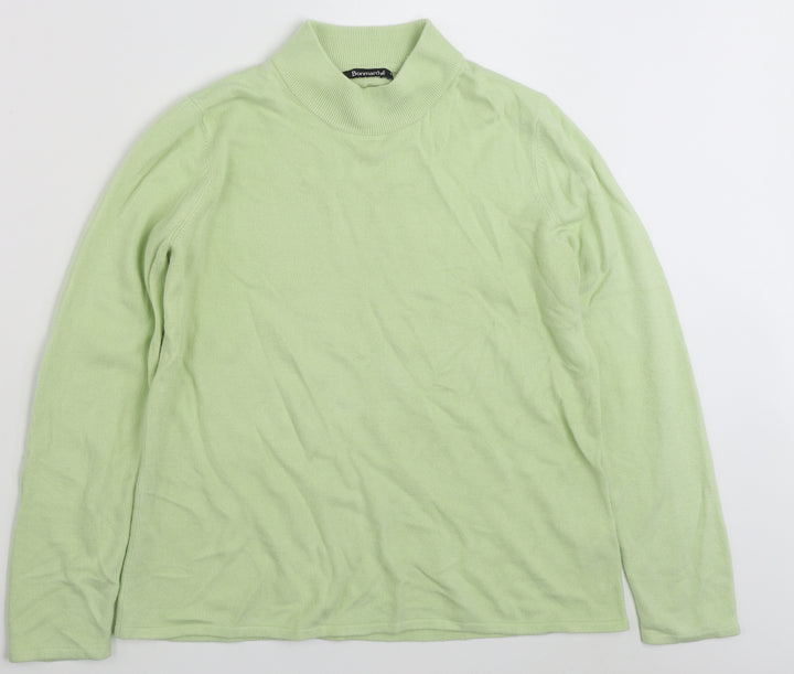 Bonmarché Womens Green High Neck  Acrylic Pullover Jumper Size M