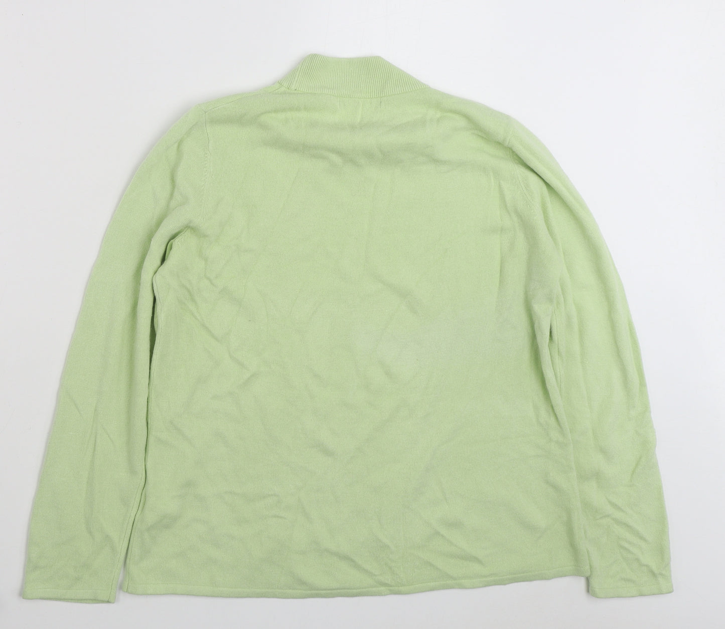 Bonmarché Womens Green High Neck  Acrylic Pullover Jumper Size M