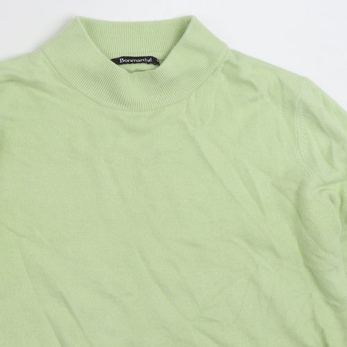 Bonmarché Womens Green High Neck  Acrylic Pullover Jumper Size M