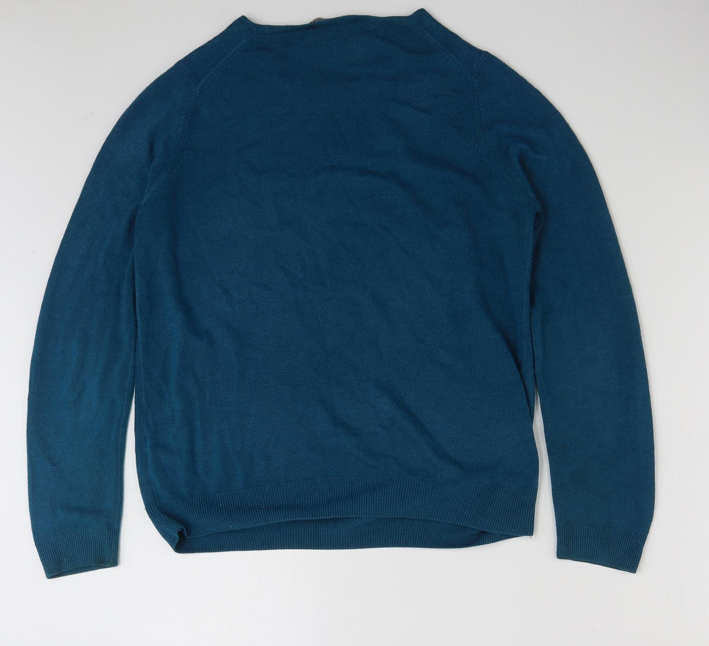 Marks and Spencer Womens Blue Crew Neck  Acrylic Pullover Jumper Size 12