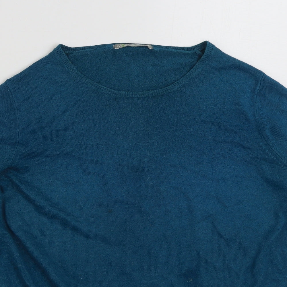 Marks and Spencer Womens Blue Crew Neck  Acrylic Pullover Jumper Size 12