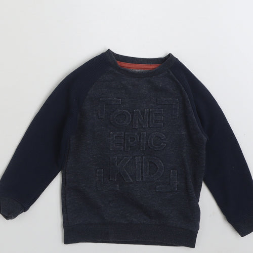 Primark Boys Blue  Polyester Pullover Sweatshirt Size 2-3 Years  Pullover - One Epic Kid