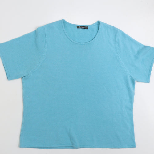 Bonmarché Womens Blue Scoop Neck  Acrylic Pullover Jumper Size L
