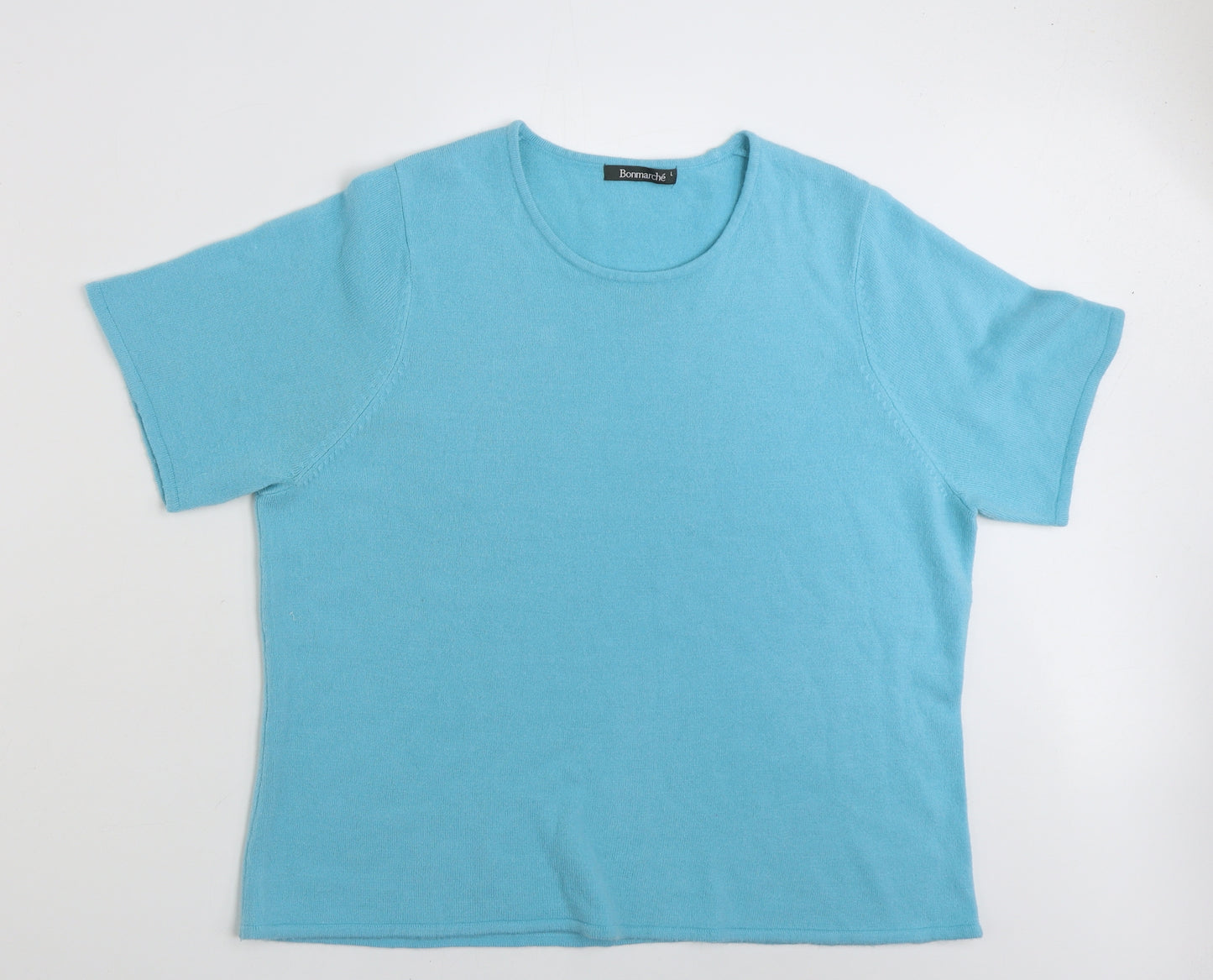 Bonmarché Womens Blue Scoop Neck  Acrylic Pullover Jumper Size L