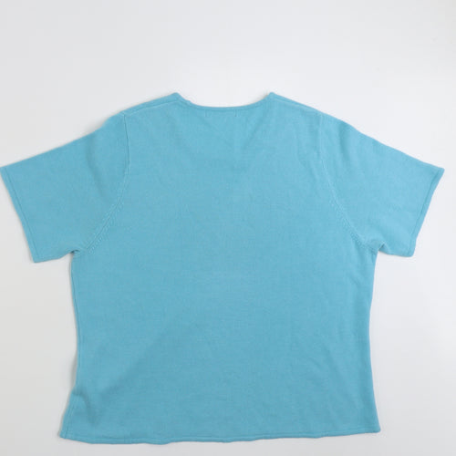 Bonmarché Womens Blue Scoop Neck  Acrylic Pullover Jumper Size L
