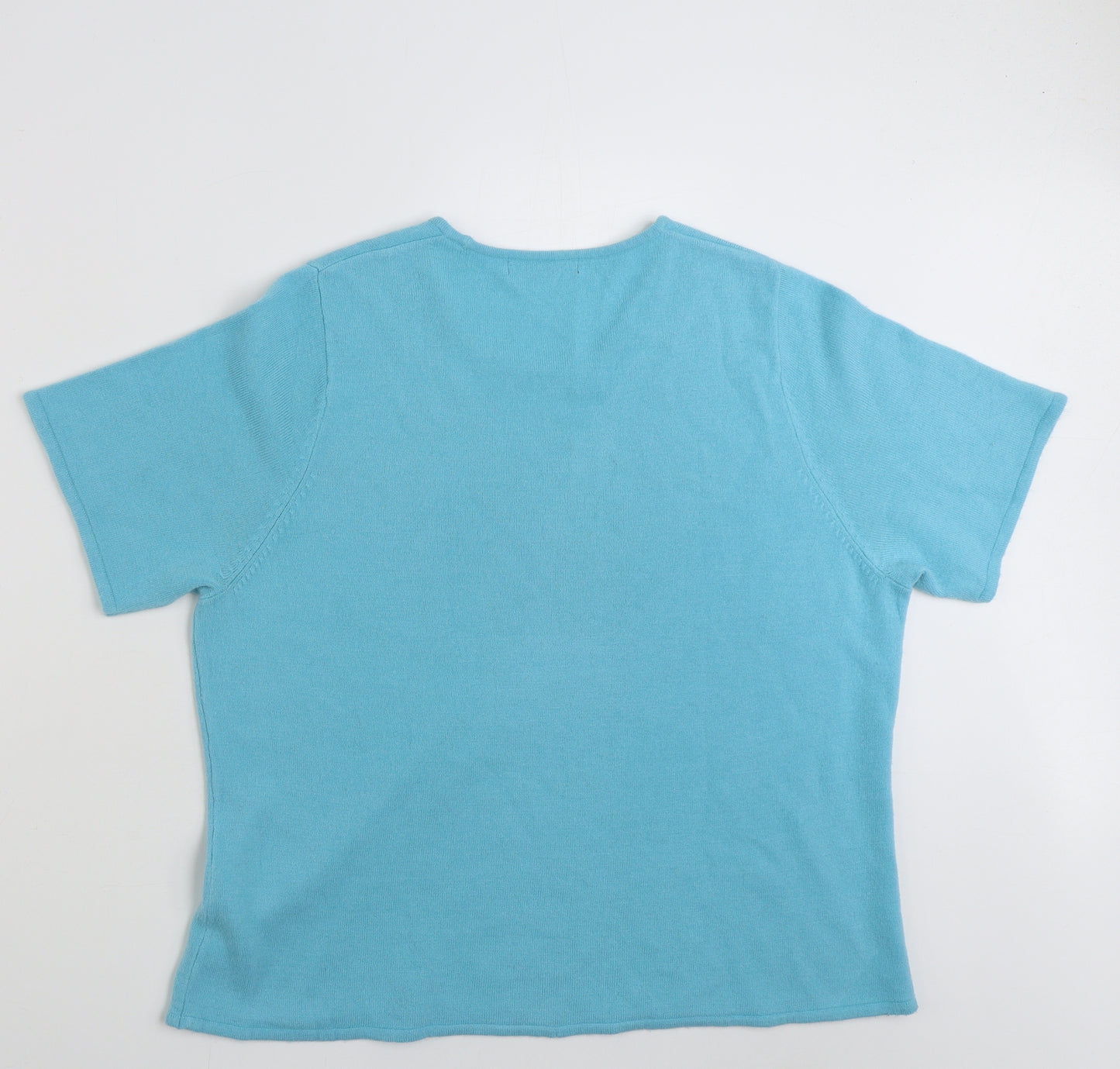 Bonmarché Womens Blue Scoop Neck  Acrylic Pullover Jumper Size L