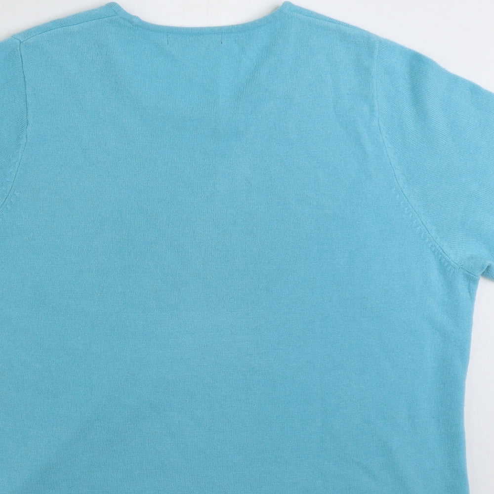 Bonmarché Womens Blue Scoop Neck  Acrylic Pullover Jumper Size L