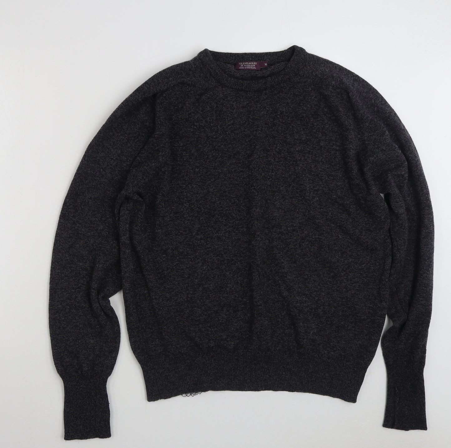 Gleneagles  Mens Grey Crew Neck  Wool Pullover Jumper Size M