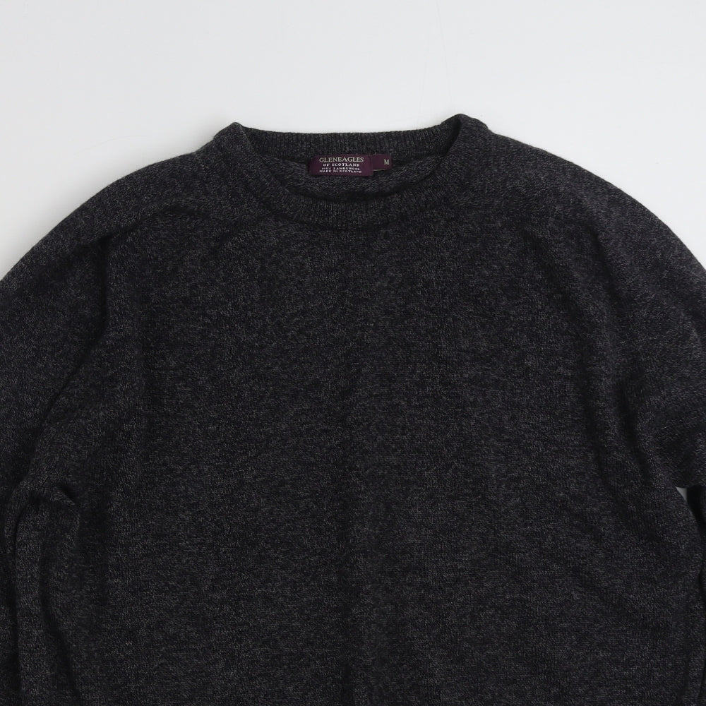 Gleneagles  Mens Grey Crew Neck  Wool Pullover Jumper Size M