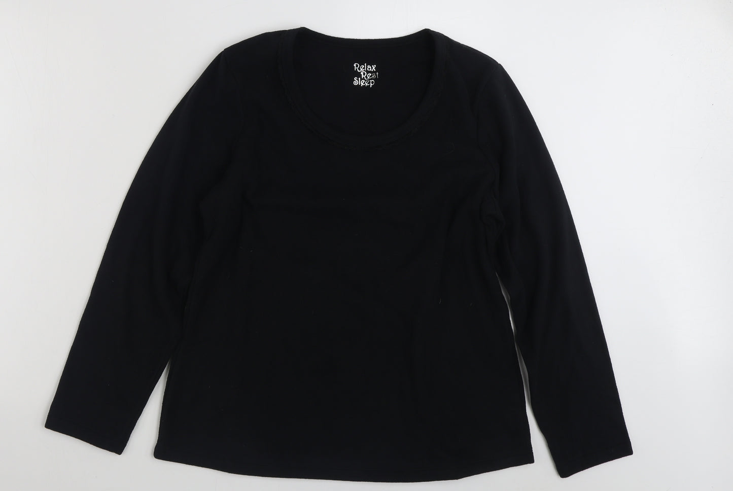 Marks and Spencer Womens Black  100% Polyester Pullover Sweatshirt Size 16  Pullover