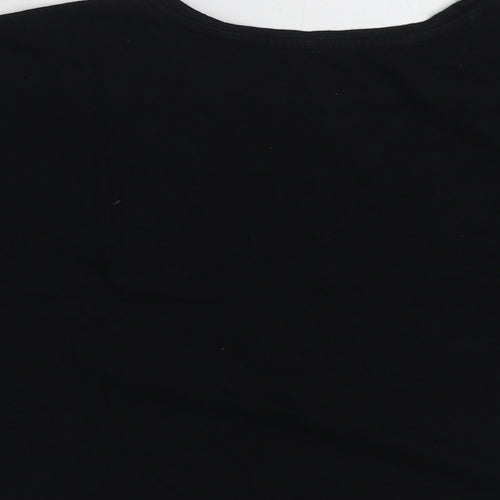 New Look Womens Black  100% Cotton Cropped T-Shirt Size L Crew Neck - Love xoxo