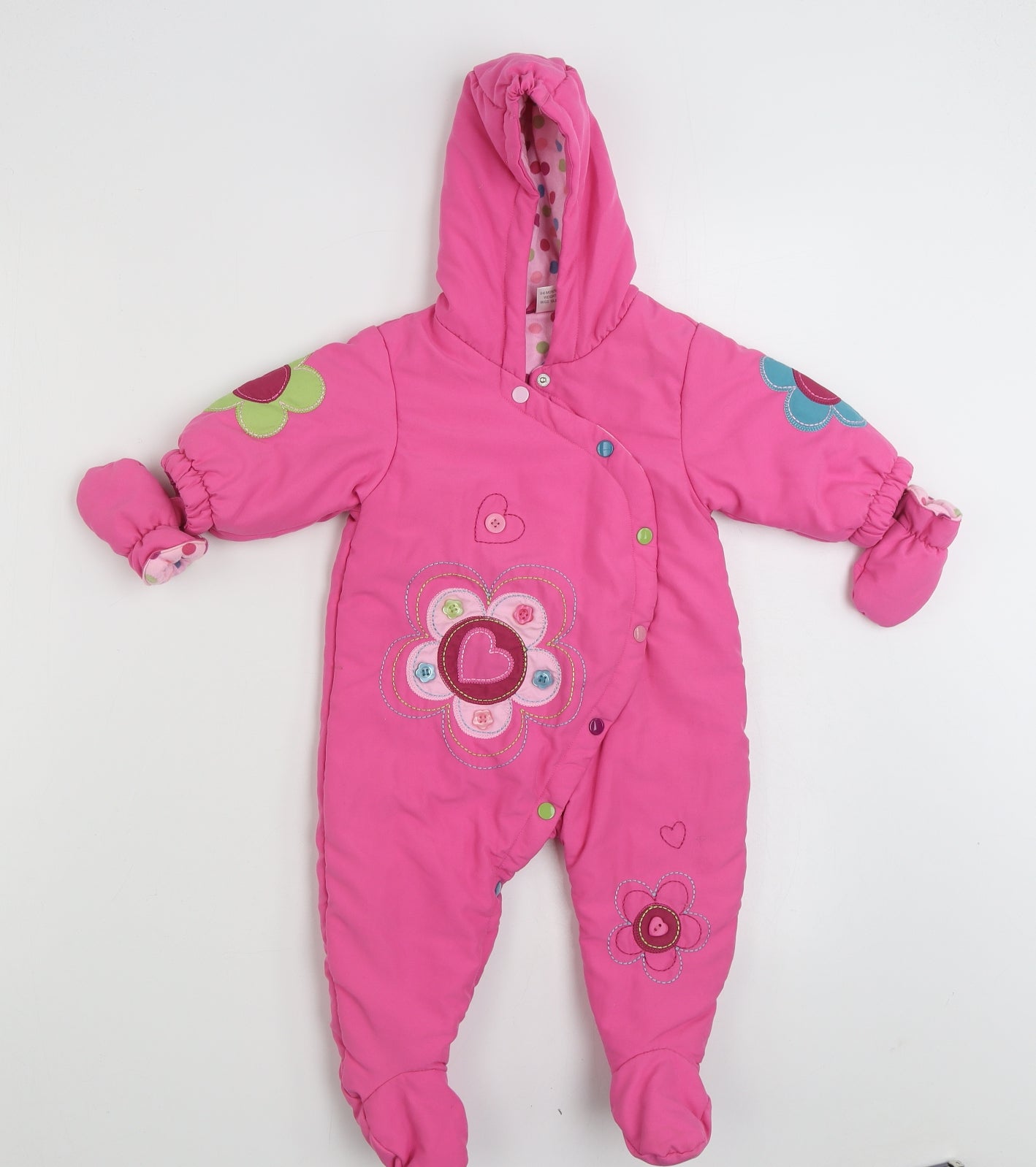 NEXT Girls Pink Floral  Jacket  Size 3-6 Months   Snap - Love Heart