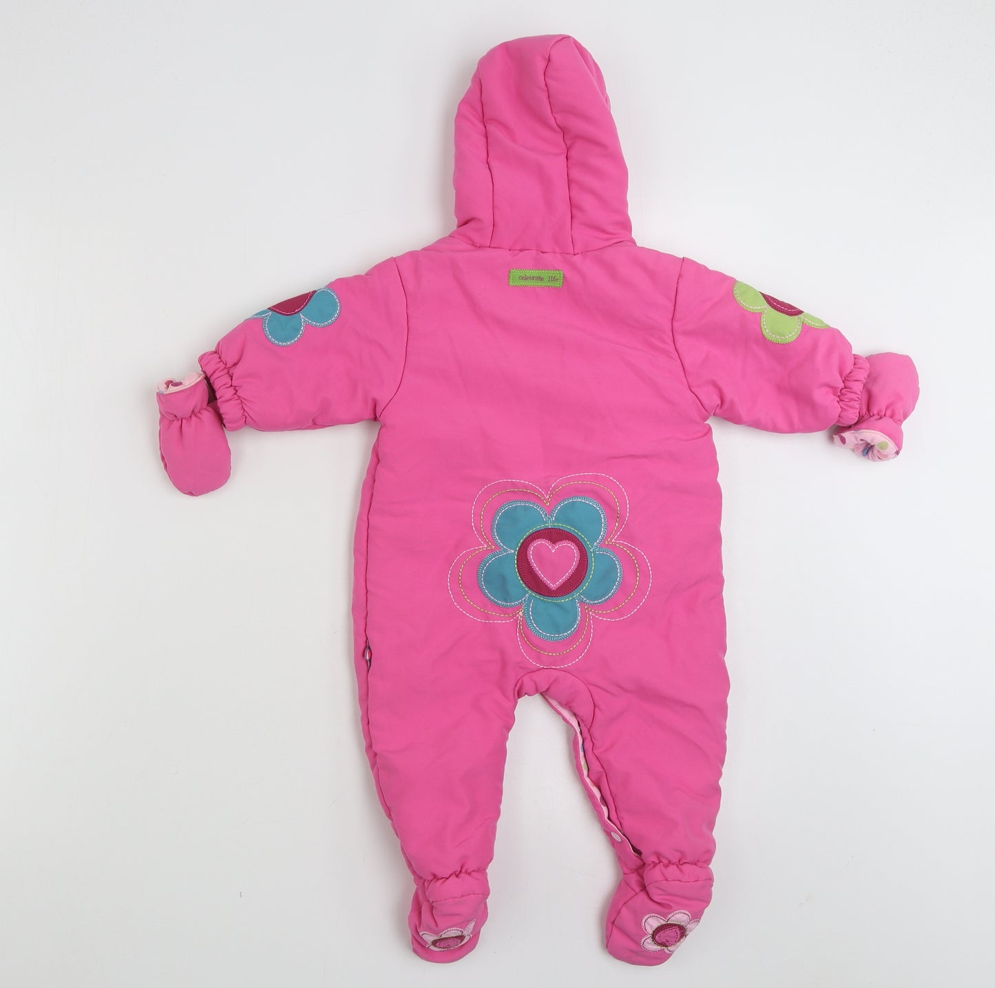 NEXT Girls Pink Floral  Jacket  Size 3-6 Months   Snap - Love Heart