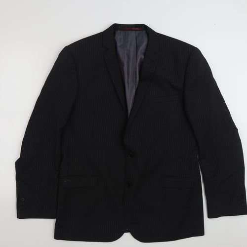 NEXT Mens Black Striped  Jacket Suit Jacket Size 44