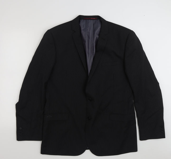 NEXT Mens Black Striped  Jacket Suit Jacket Size 44