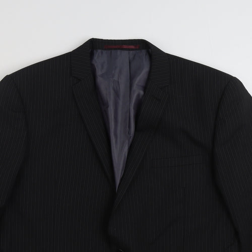 NEXT Mens Black Striped  Jacket Suit Jacket Size 44