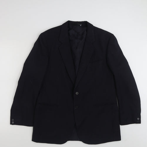 St Michael Mens Blue Striped Polyester Jacket Suit Jacket Size 42