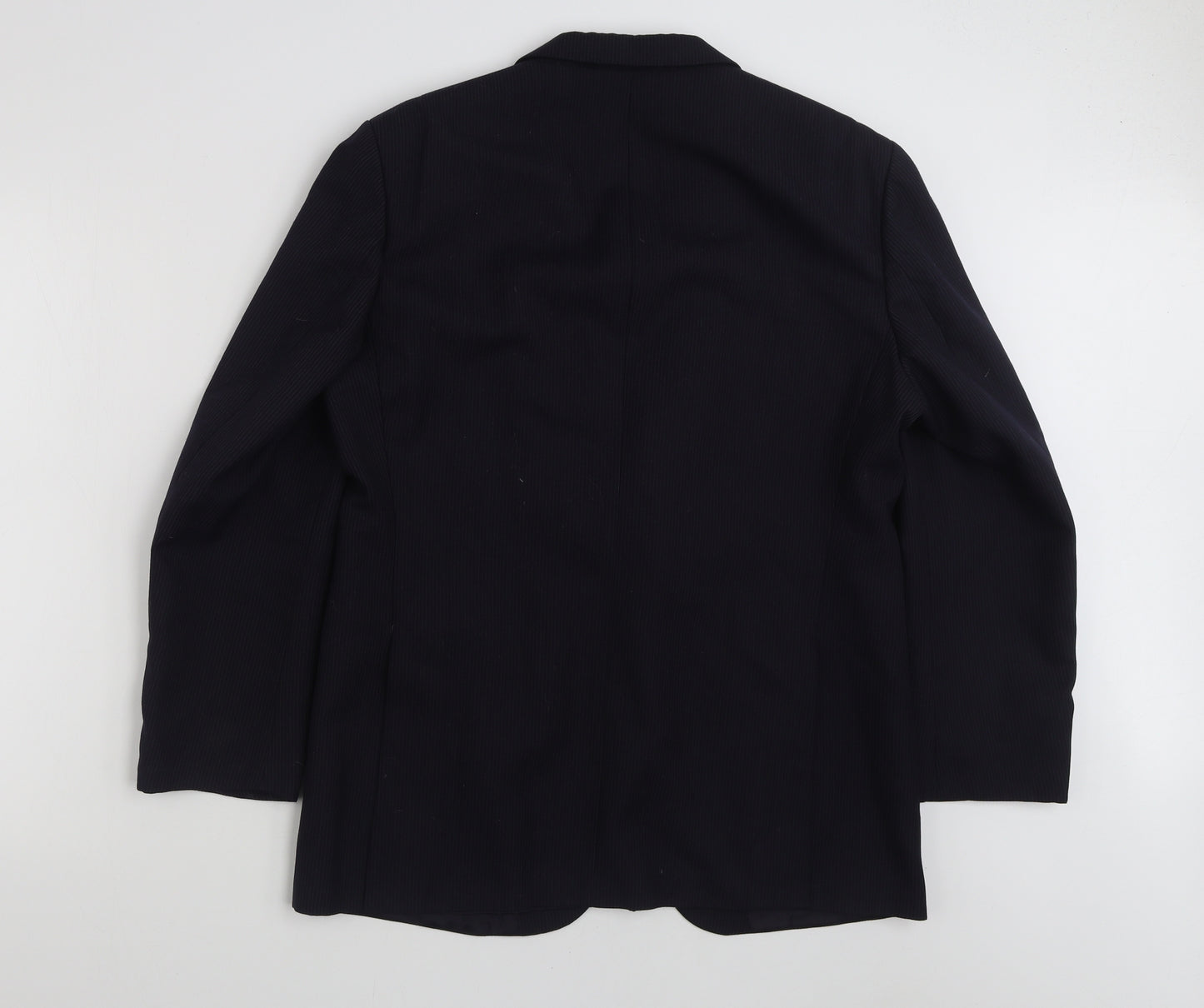 St Michael Mens Blue Striped Polyester Jacket Suit Jacket Size 42