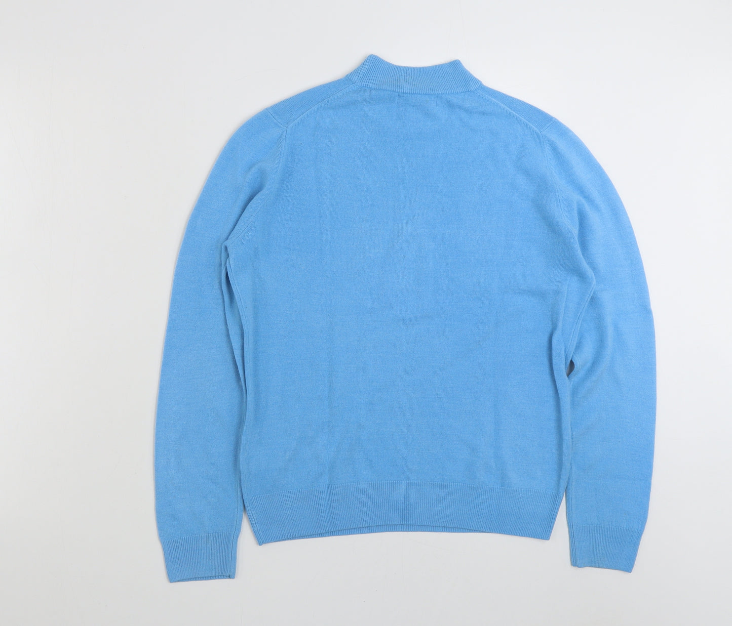 Marks and Spencer Womens Blue High Neck  Acrylic Pullover Jumper Size 12