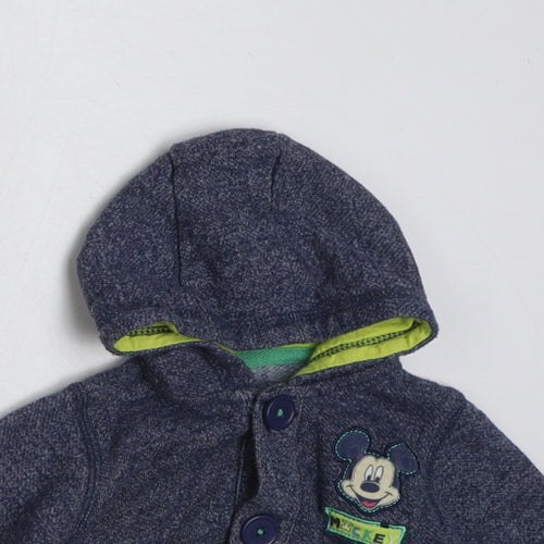 George Boys Blue  Cotton Cardigan Jumper Size 3-6 Months  Button - Mickey Mouse