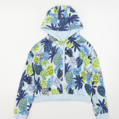TU Girls Multicoloured Floral Cotton Full Zip Hoodie Size 11 Years