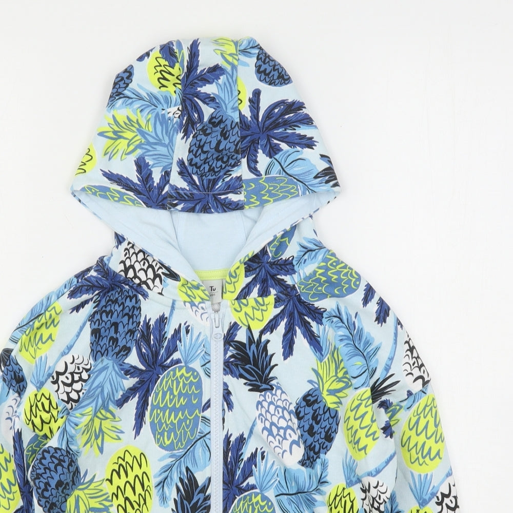 TU Girls Multicoloured Floral Cotton Full Zip Hoodie Size 11 Years