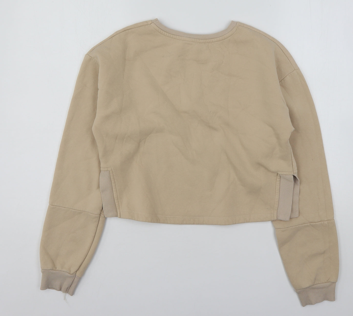 Primark Girls Beige  Cotton Pullover Sweatshirt Size 13-14 Years   - Cropped