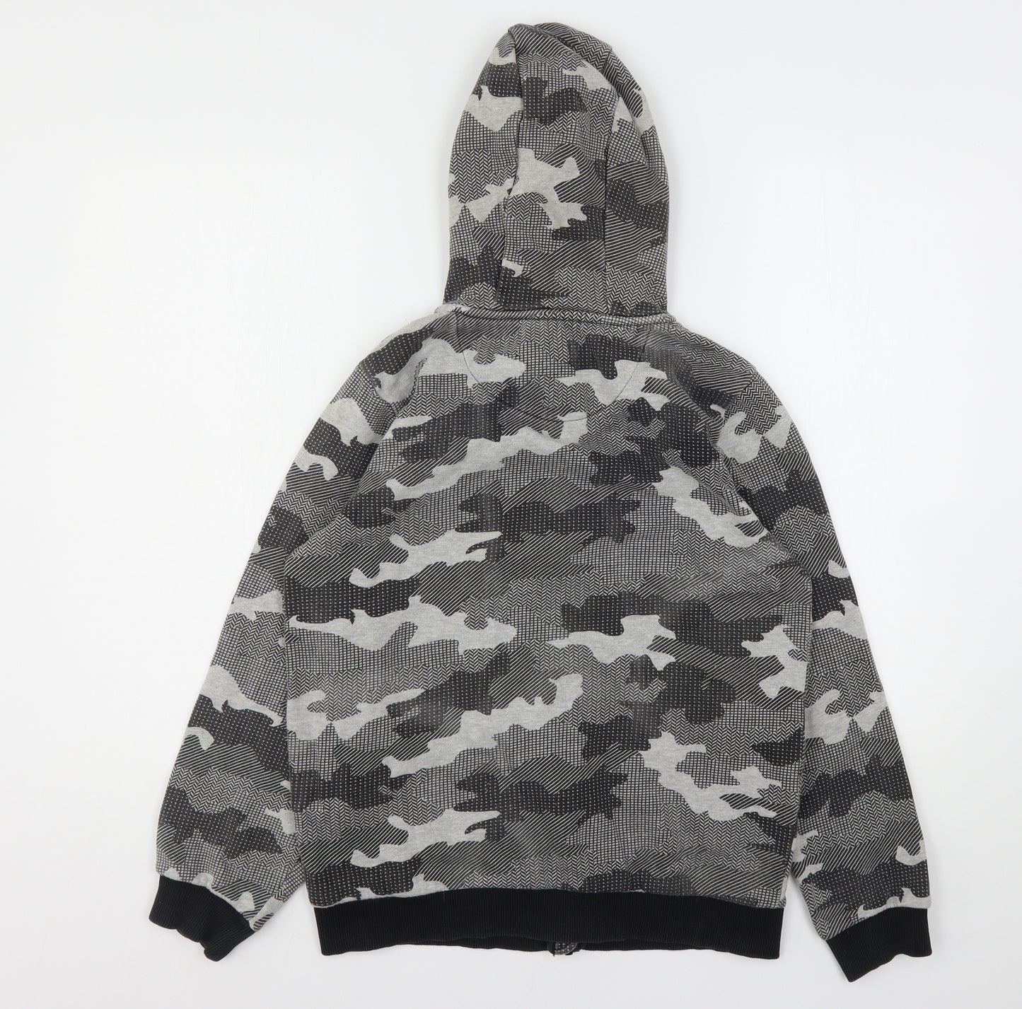 Nutmeg Boys Grey Camouflage Cotton Full Zip Hoodie Size 13-14 Years
