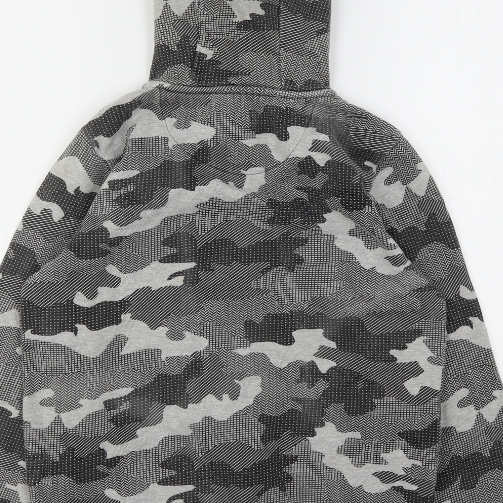 Nutmeg Boys Grey Camouflage Cotton Full Zip Hoodie Size 13-14 Years