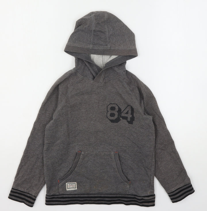 Marks and Spencer Boys Grey Cotton Pullover Hoodie Size 8-9 Years
