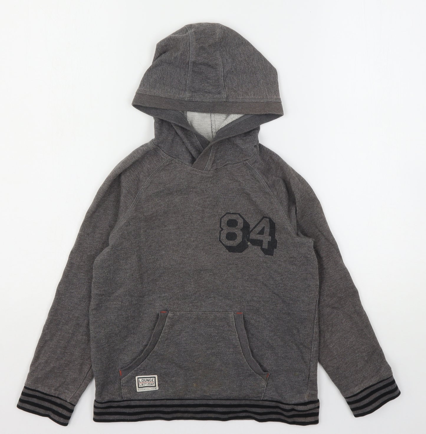 Marks and Spencer Boys Grey  Cotton Pullover Hoodie Size 8-9 Years