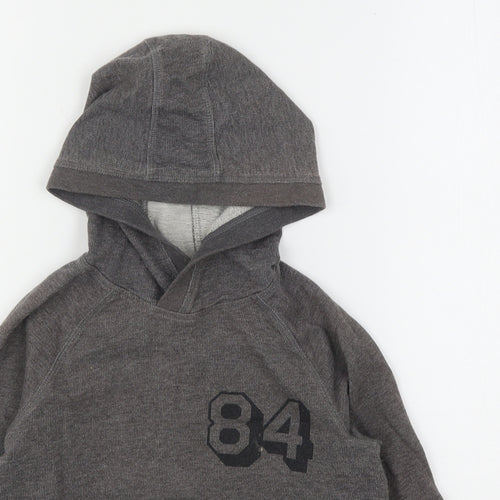 Marks and Spencer Boys Grey  Cotton Pullover Hoodie Size 8-9 Years