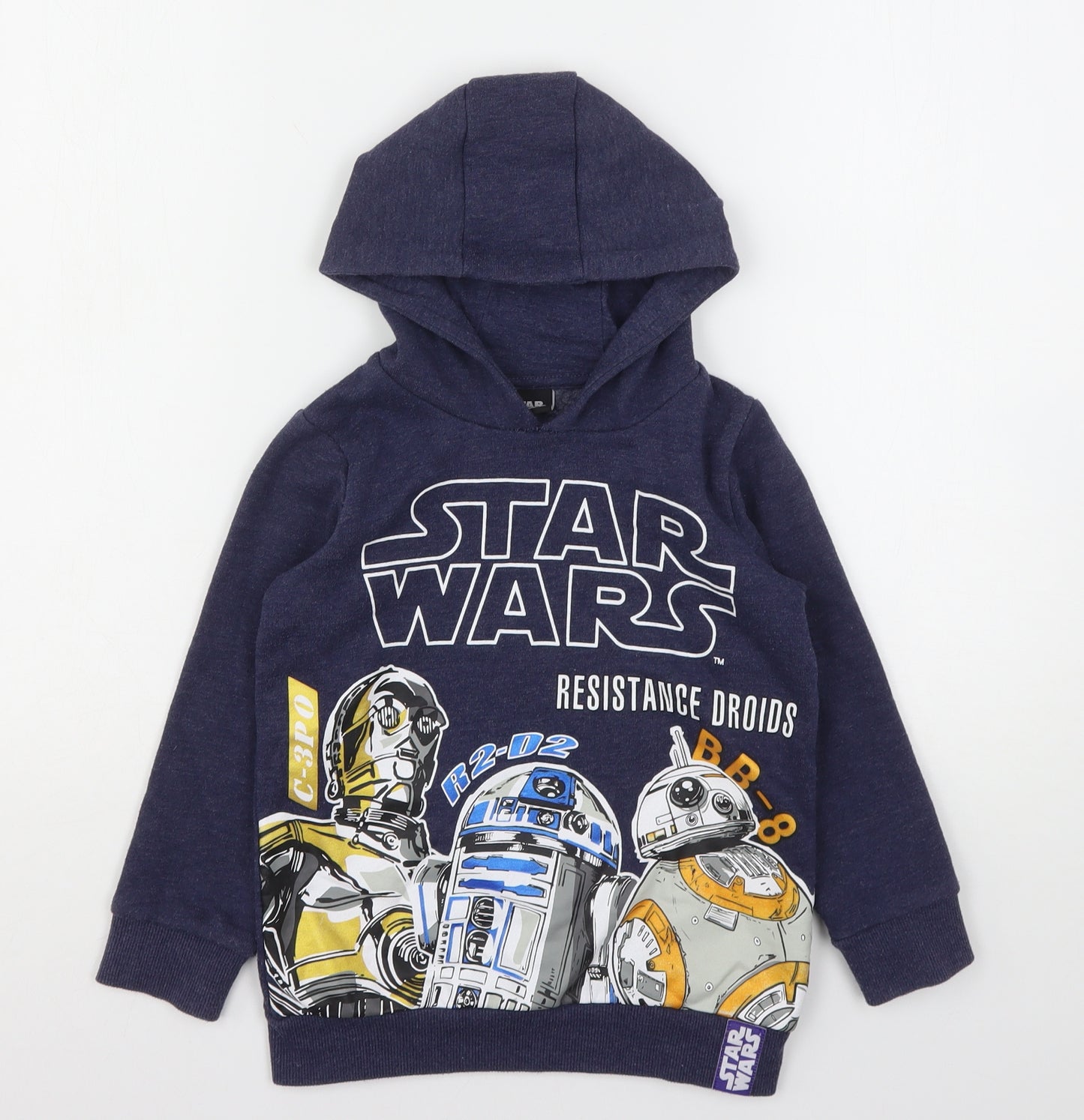TU Boys Blue  Cotton Pullover Hoodie Size 6 Years   - Star Wars