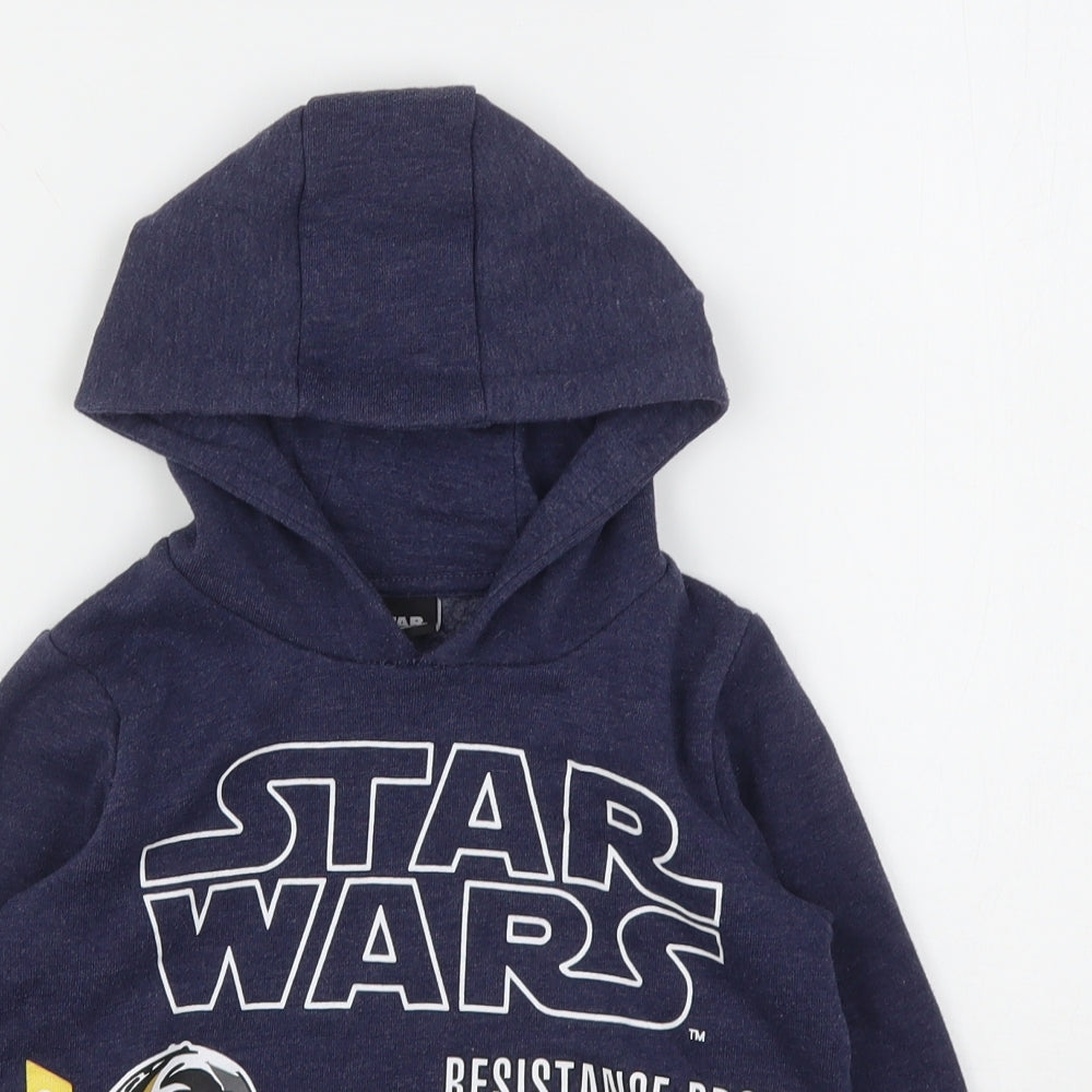 TU Boys Blue  Cotton Pullover Hoodie Size 6 Years   - Star Wars