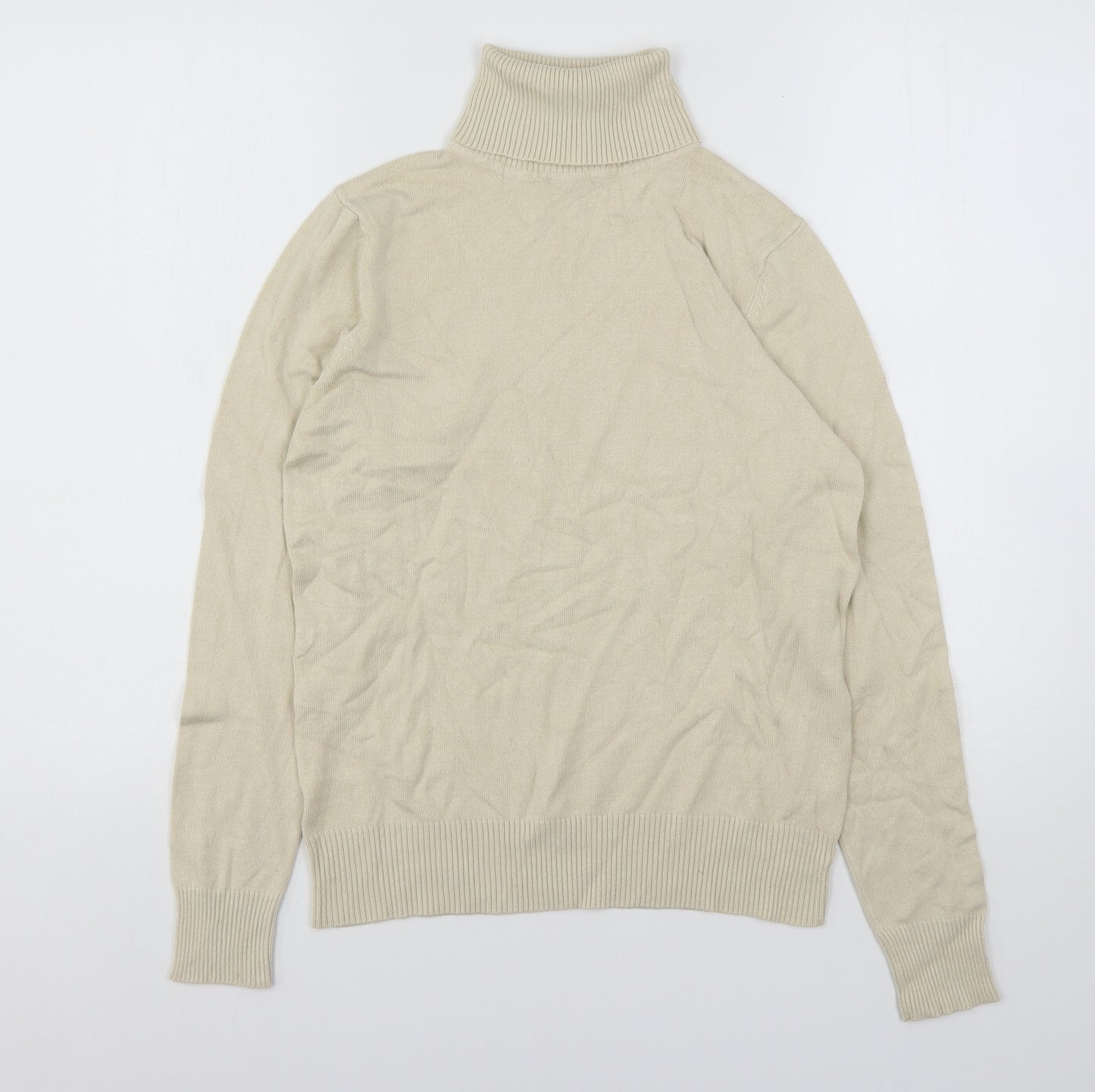 Papaya Womens Beige Roll Neck  Viscose Pullover Jumper Size 14