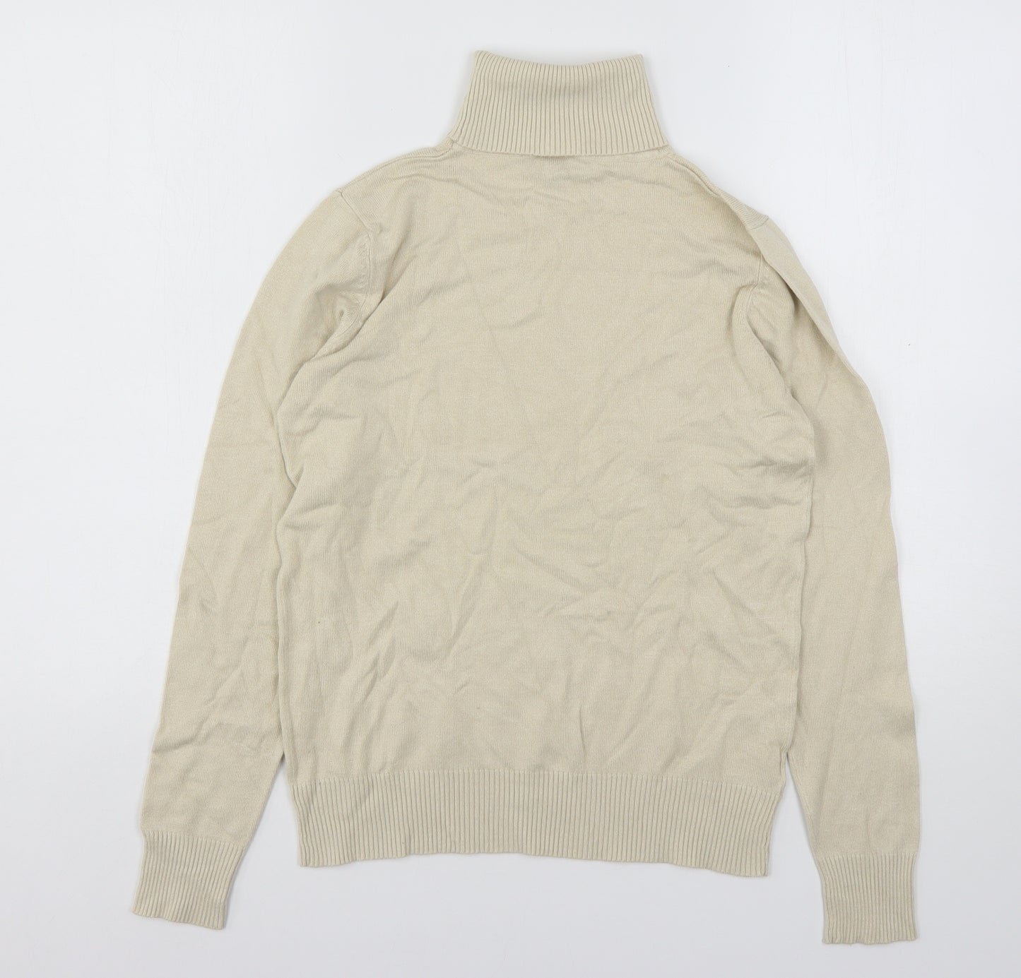 Papaya Womens Beige Roll Neck  Viscose Pullover Jumper Size 14