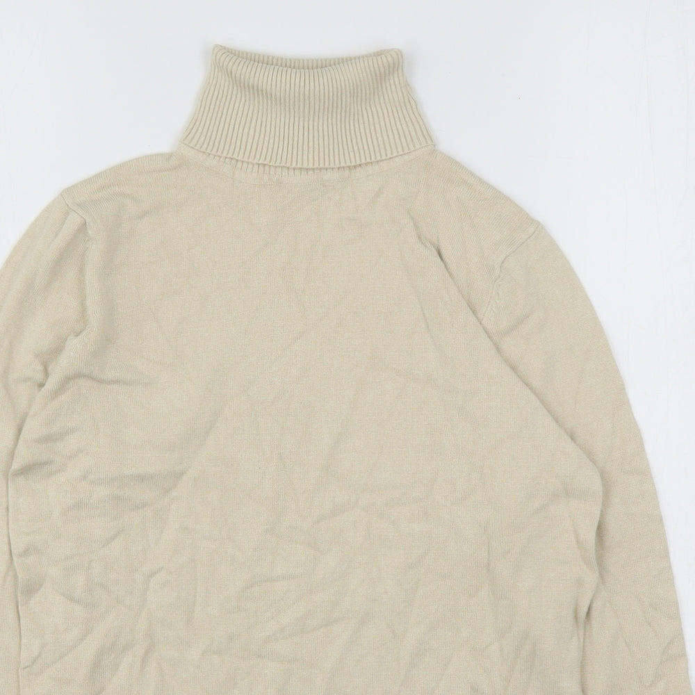 Papaya Womens Beige Roll Neck  Viscose Pullover Jumper Size 14