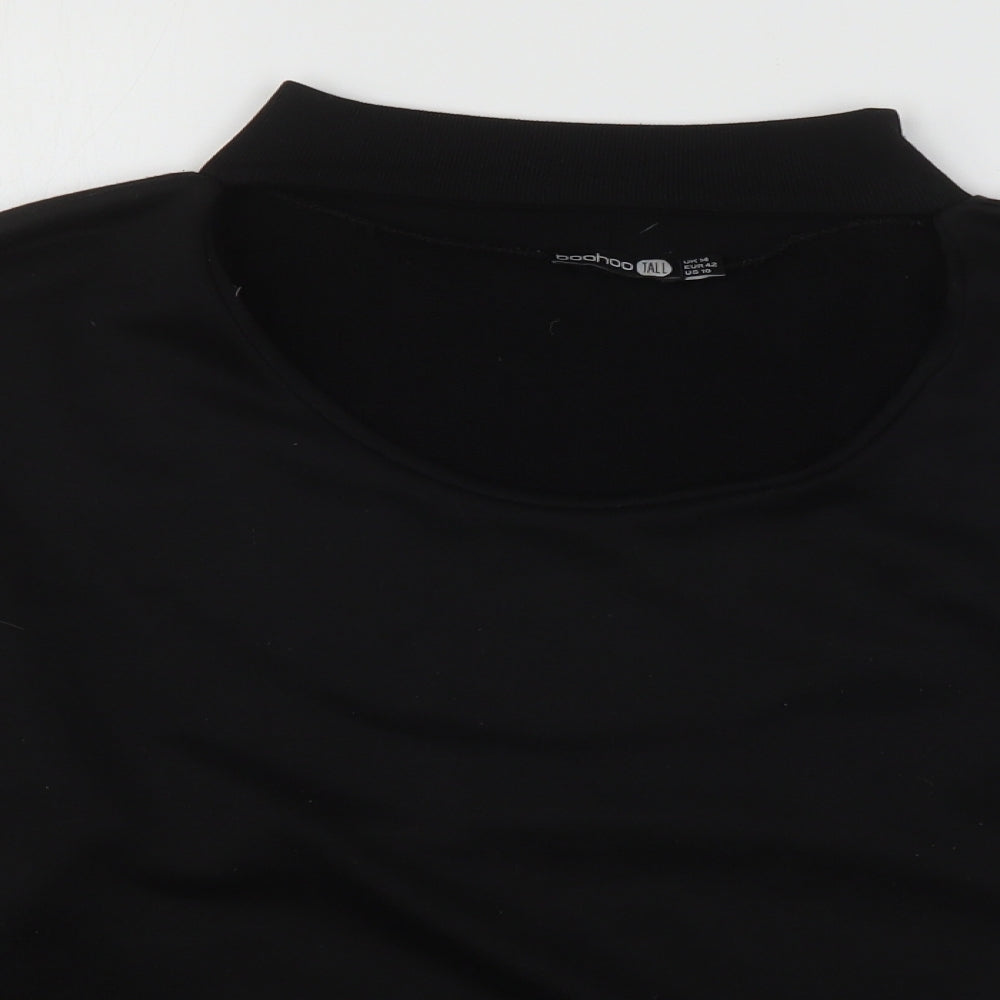 Boohoo Womens Black  Polyester Pullover Sweatshirt Size 14