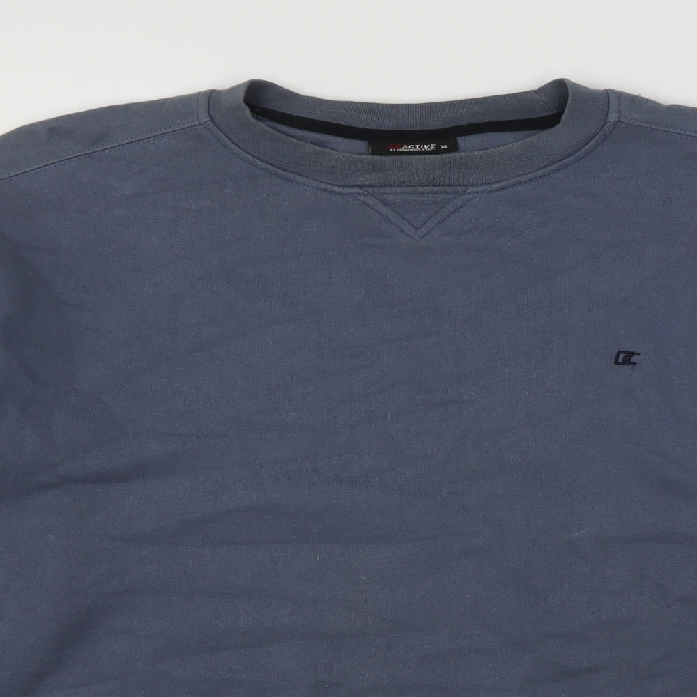 Cedar Wood State Mens Blue  Cotton Pullover Sweatshirt Size XL