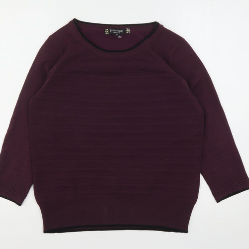 Principles  Womens Purple Round Neck  Acrylic Pullover Jumper Size 14