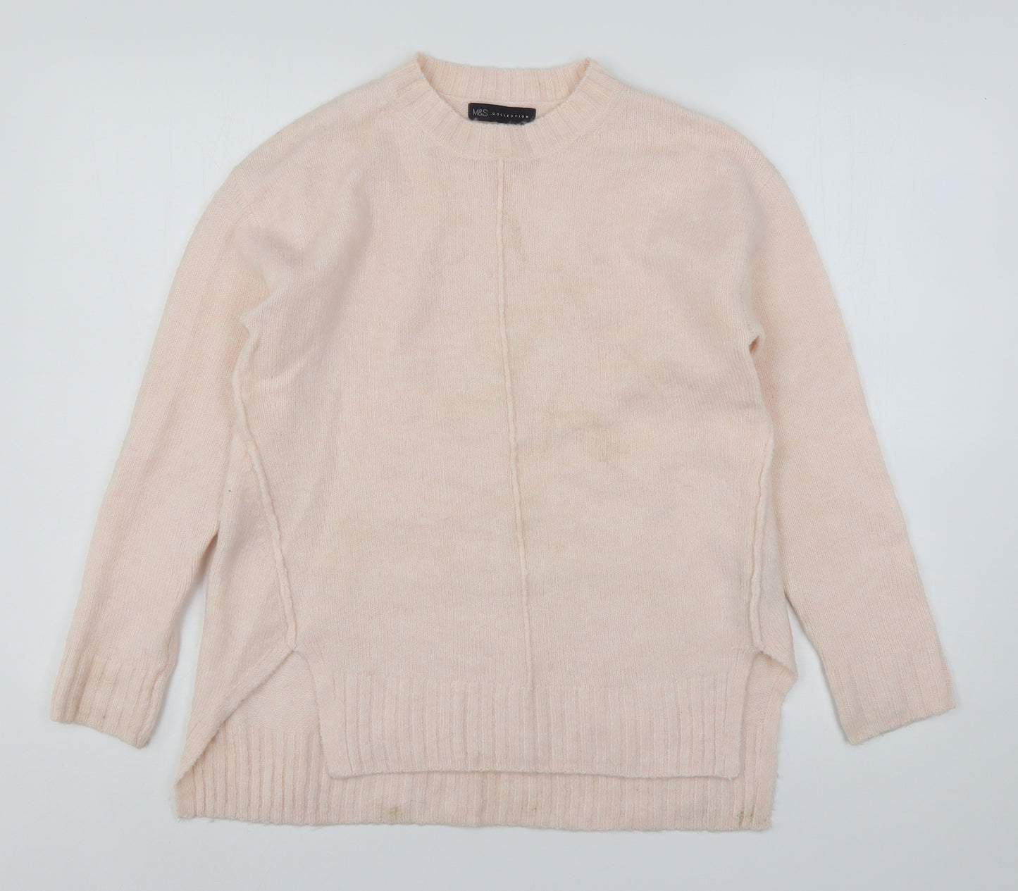 Marks and Spencer Womens Pink Round Neck  Acrylic Pullover Jumper Size S