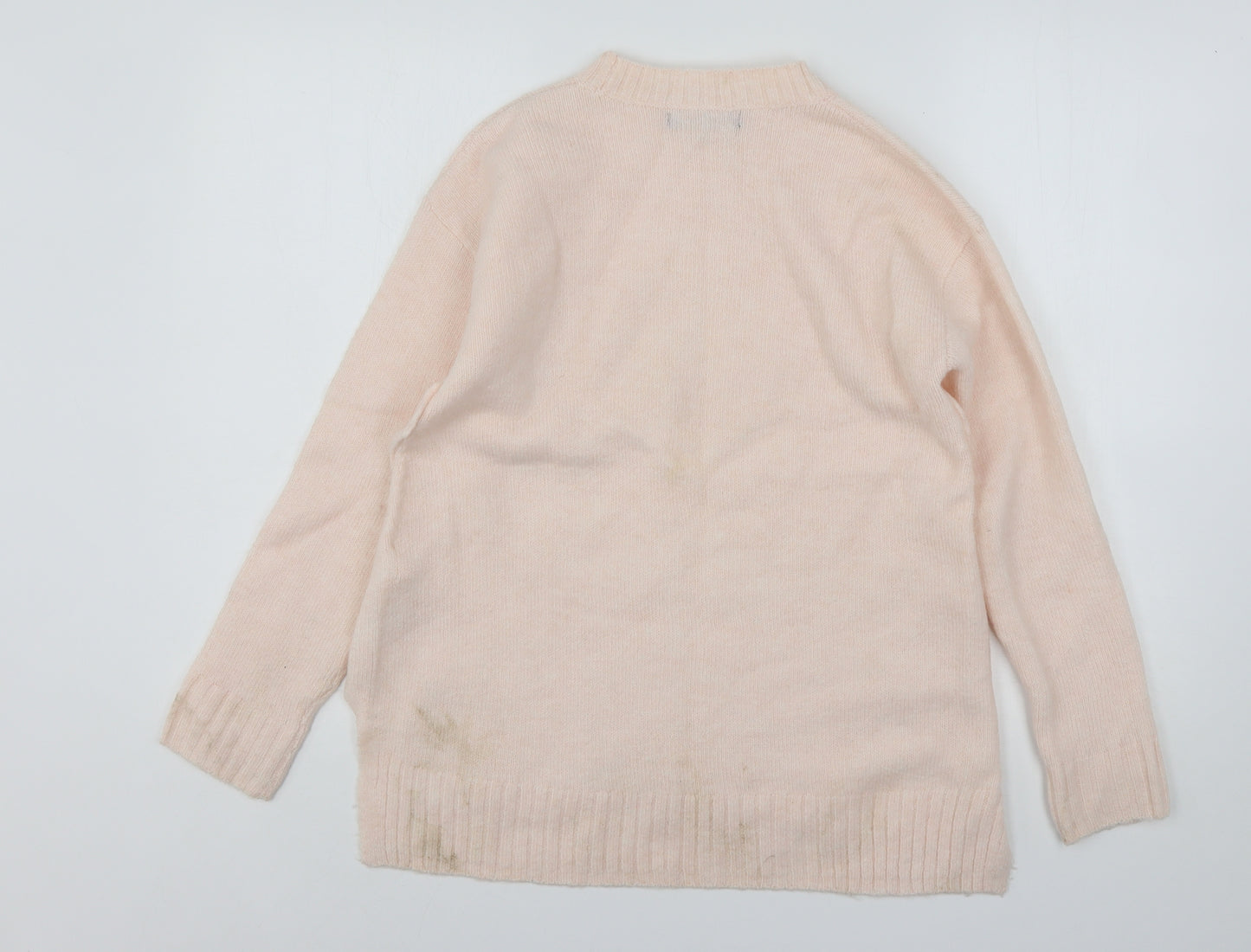 Marks and Spencer Womens Pink Round Neck  Acrylic Pullover Jumper Size S