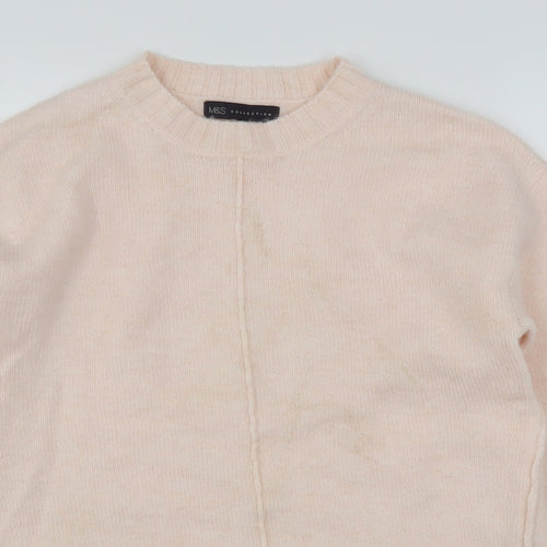 Marks and Spencer Womens Pink Round Neck  Acrylic Pullover Jumper Size S