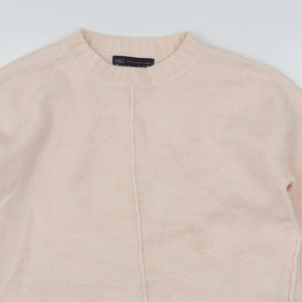 Marks and Spencer Womens Pink Round Neck  Acrylic Pullover Jumper Size S