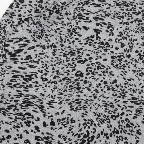 Mr Max Womens Grey Round Neck Animal Print Polyester Pullover Jumper Size S
